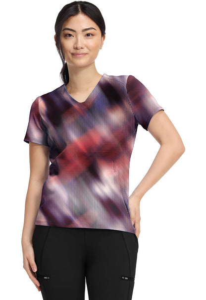 Digital Dream Cherokee Infinity GNR8 Print Scrubs V Neck Top IN625 DGDR - Scrubs Select