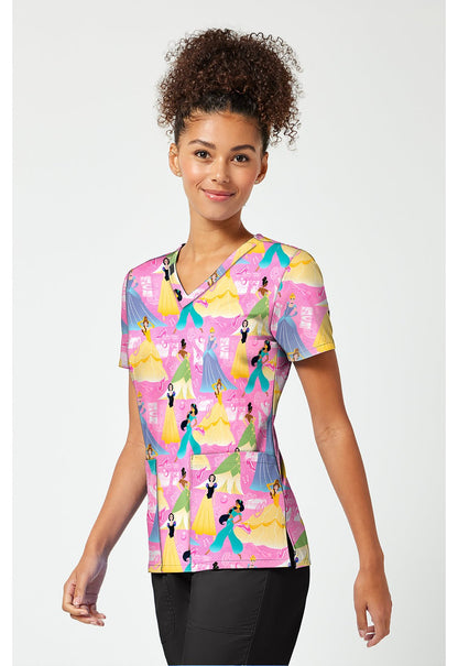 Disney Princess Tooniforms Licensed Disney V Neck Scrub Top TF796 PRFX - Scrubs Select