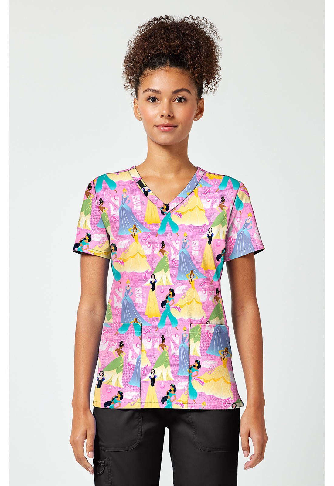 Disney Princess Tooniforms Licensed Disney V Neck Scrub Top TF796 PRFX - Scrubs Select