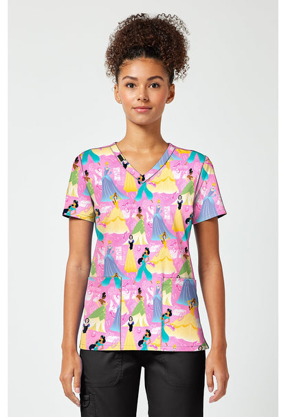 Disney Princess Tooniforms Licensed Disney V Neck Scrub Top TF796 PRFX - Scrubs Select