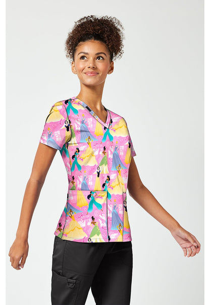 Disney Princess Tooniforms Licensed Disney V Neck Scrub Top TF796 PRFX - Scrubs Select
