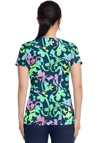 Dizzy Daisy Med Couture Print V Neck Scrub Top MC8564 DZDY - Scrubs Select