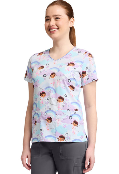 Doc McStuffins Cherokee Tooniforms Disney V Neck Scrub Top TF614 DCGS - Scrubs Select