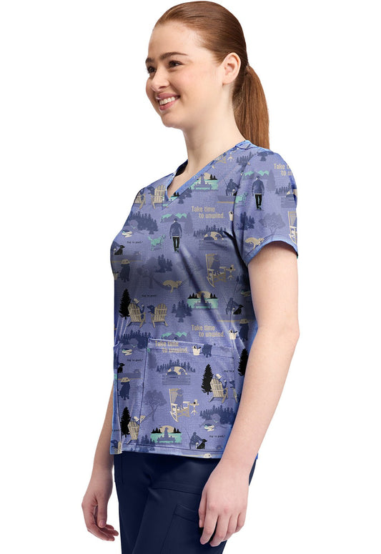 Dog Is Good Tooniforms Licensed V Neck Scrub Top TF796 OGTU - Scrubs Select