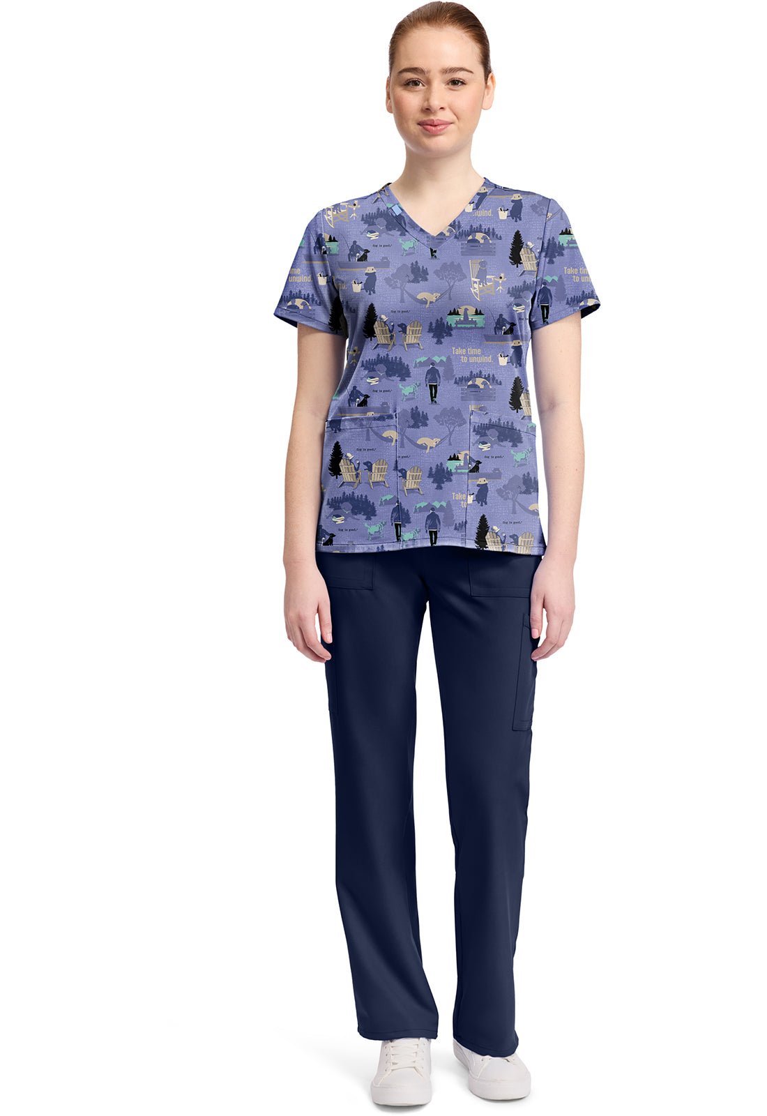 Dog Is Good Tooniforms Licensed V Neck Scrub Top TF796 OGTU - Scrubs Select