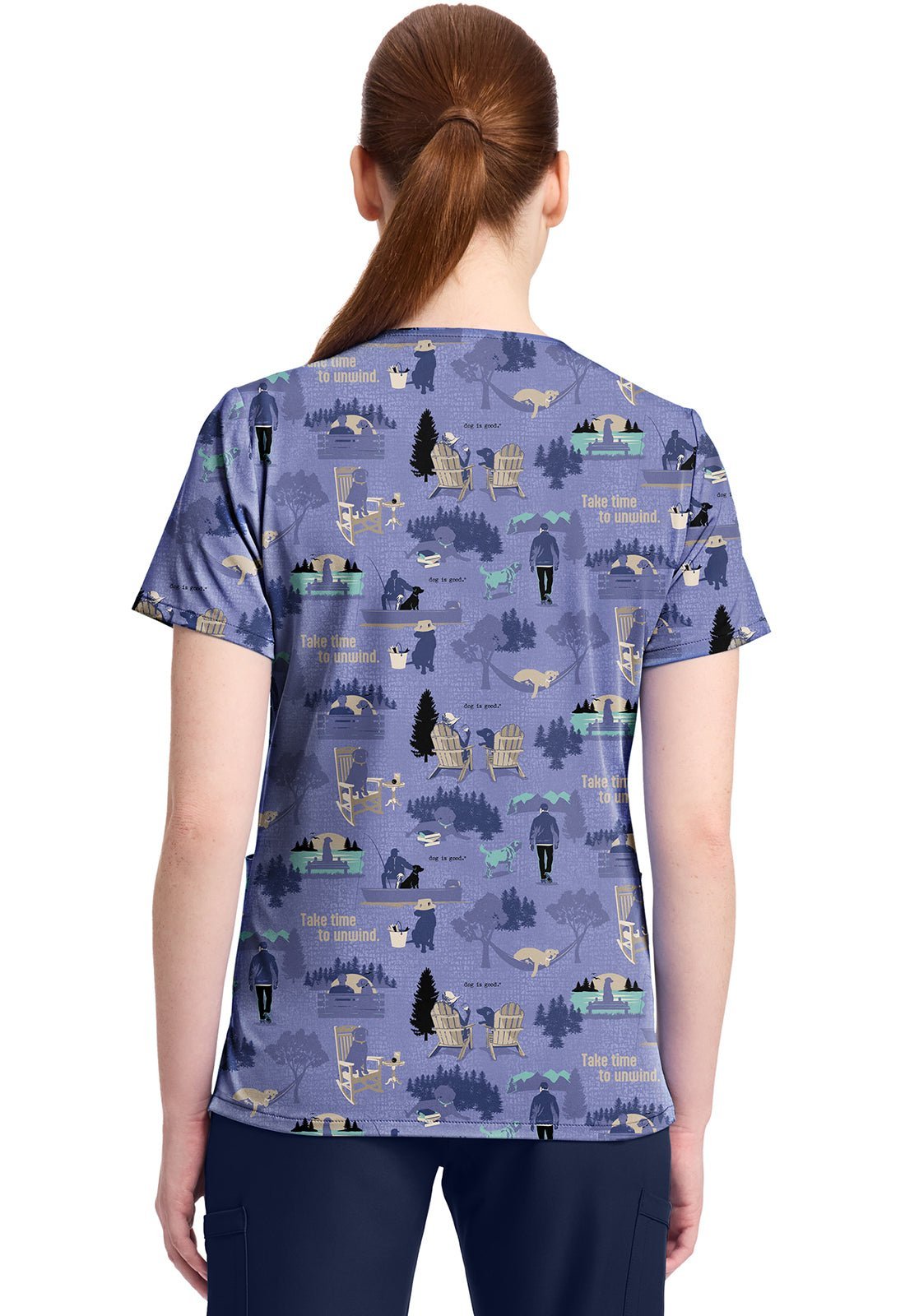 Dog Is Good Tooniforms Licensed V Neck Scrub Top TF796 OGTU - Scrubs Select
