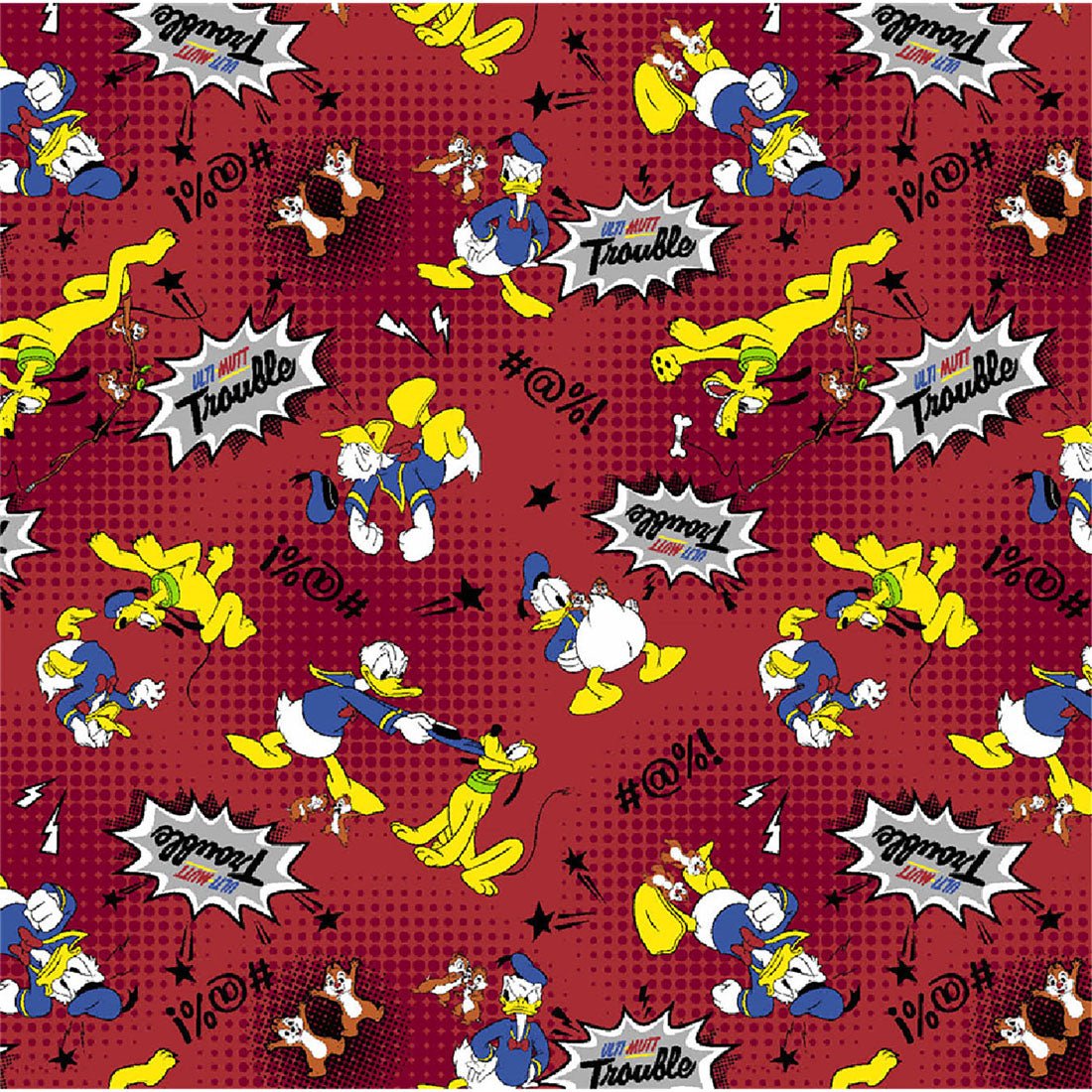 Donald Pluto Chipmunks Tooniforms Licensed Disney V Neck Scrub Top TF796 MKXU - Scrubs Select