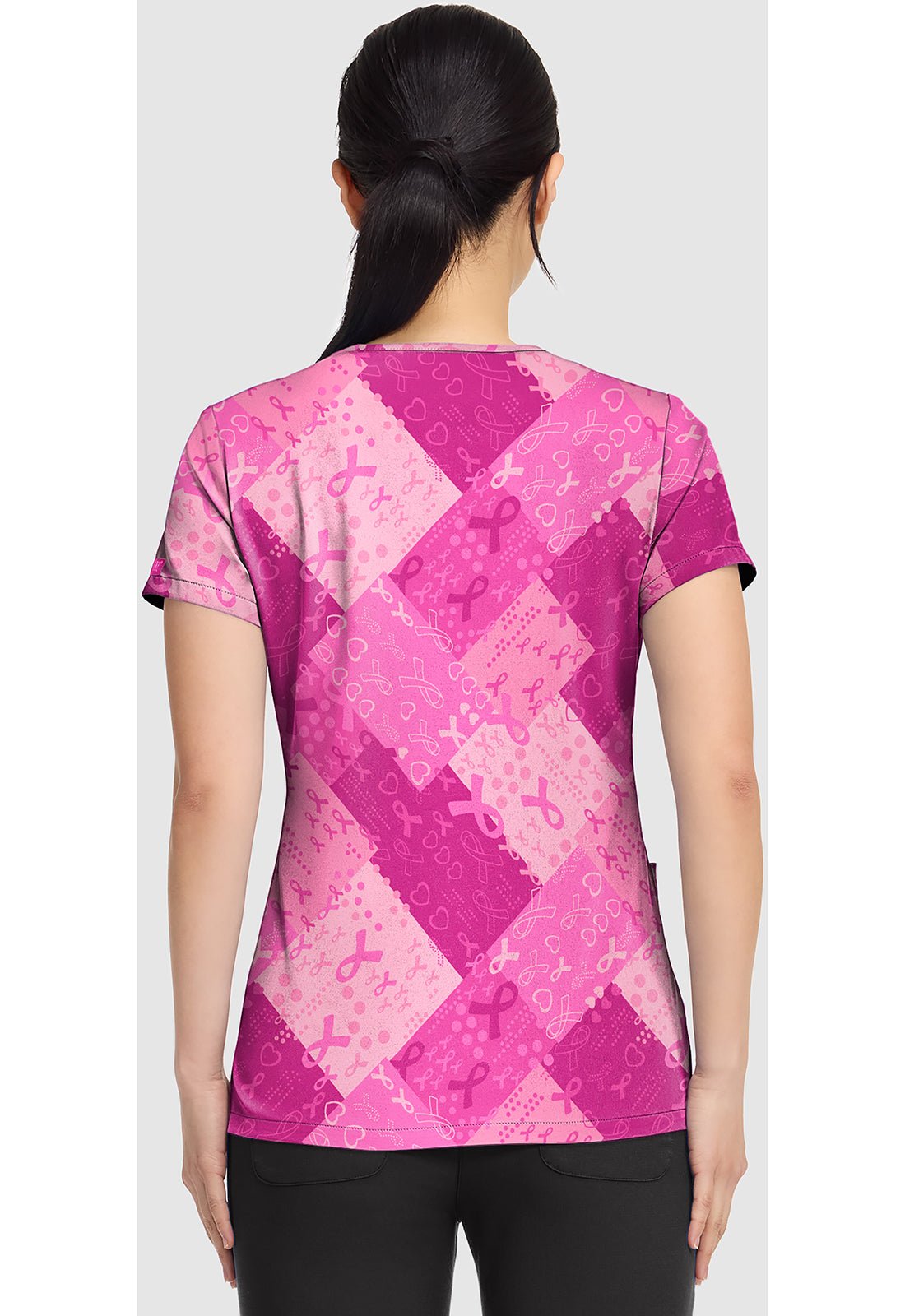 Dots So Caring Med Couture Print BCA V Neck Scrub Top MC8564 DSSR - Scrubs Select