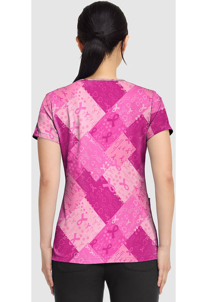 Dots So Caring Med Couture Print BCA V Neck Scrub Top MC8564 DSSR - Scrubs Select