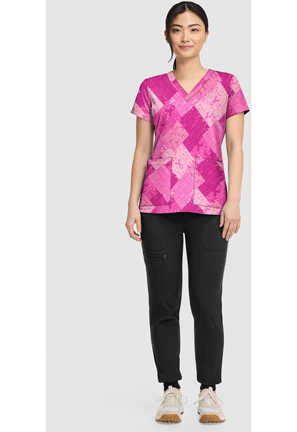 Dots So Caring Med Couture Print BCA V Neck Scrub Top MC8564 DSSR - Scrubs Select