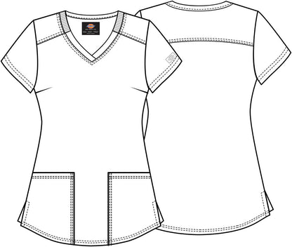 Drizzle Daze Dickies Print V Neck Scrub Top DK876 DZDZ - Scrubs Select