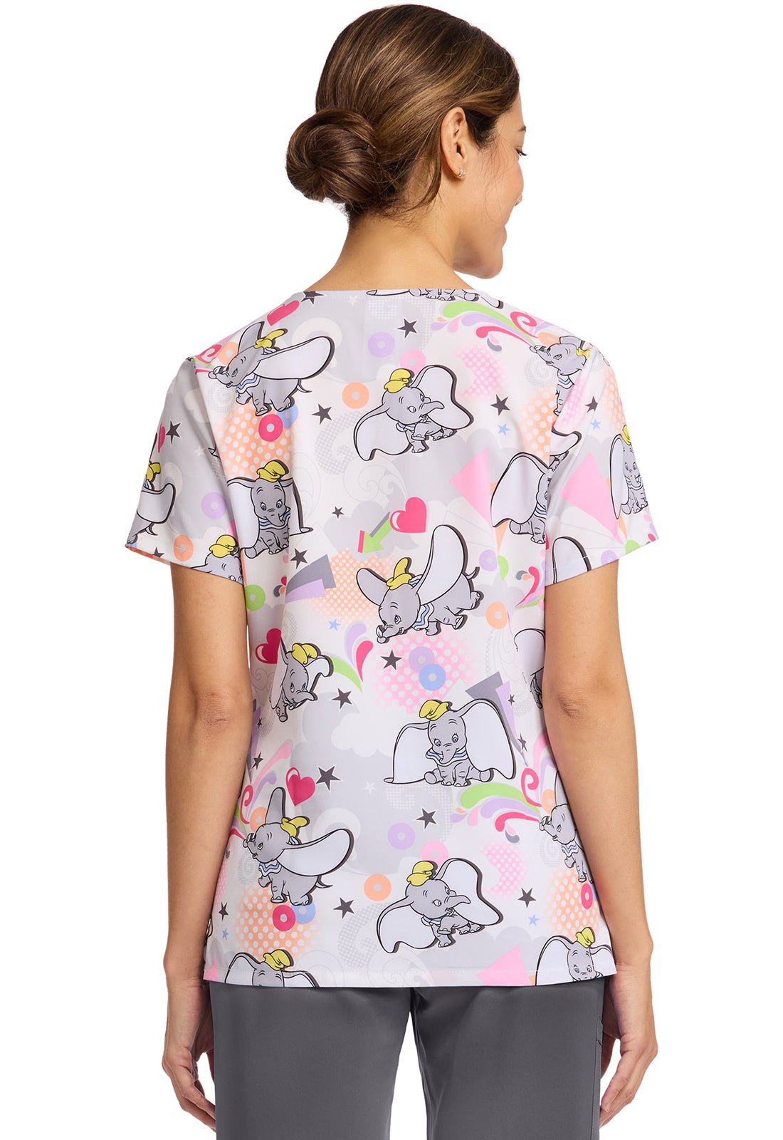 Dumbo Cherokee Tooniforms Disney V Neck Scrub Top TF614 DUSK - Scrubs Select