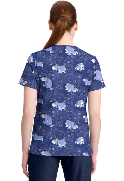 Eeyore Tooniforms Licensed Disney Winnie The Pooh V Neck Scrub Top TF796 PHYT - Scrubs Select