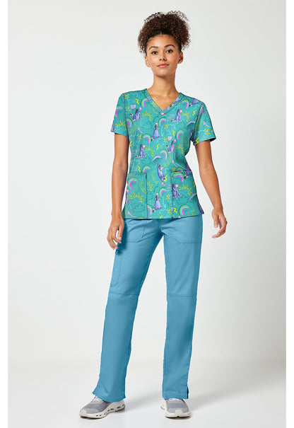 Eeyore Tooniforms Licensed Disney Winnie The Pooh V Neck Scrub Top TF796 PHZR - Scrubs Select