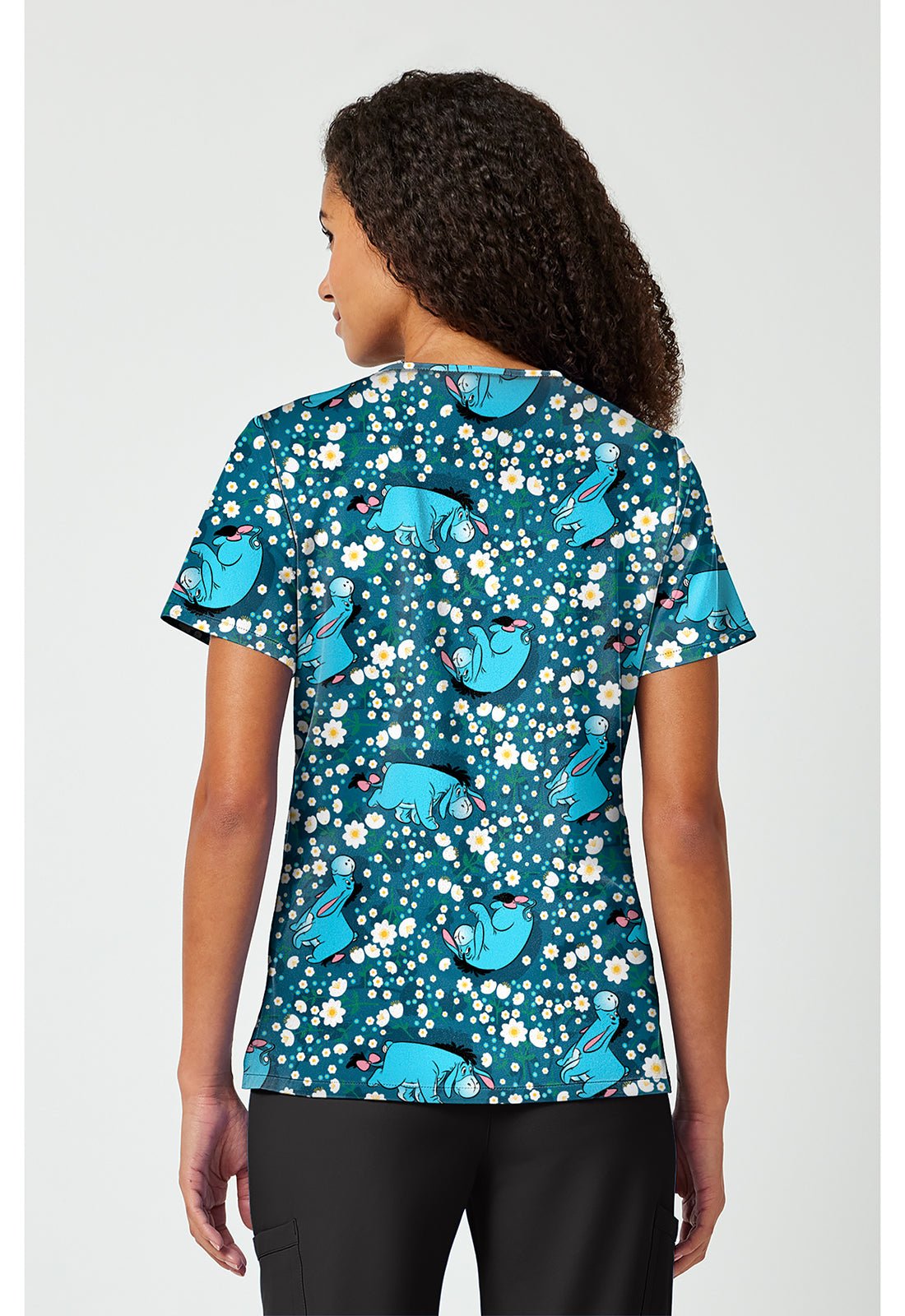 Eeyore Tooniforms Licensed Disney Winnie The Pooh V Neck Scrub Top TF797 PHEF - Scrubs Select