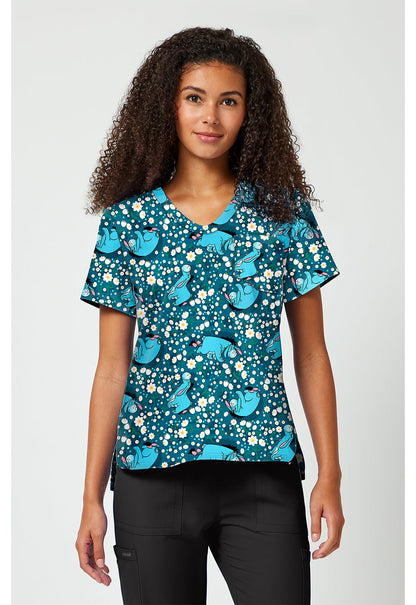 Eeyore Tooniforms Licensed Disney Winnie The Pooh V Neck Scrub Top TF797 PHEF - Scrubs Select