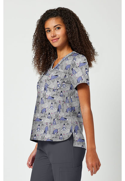 Eeyore Tooniforms Licensed Disney Winnie The Pooh V Neck Scrub Top TF797 PHNT - Scrubs Select