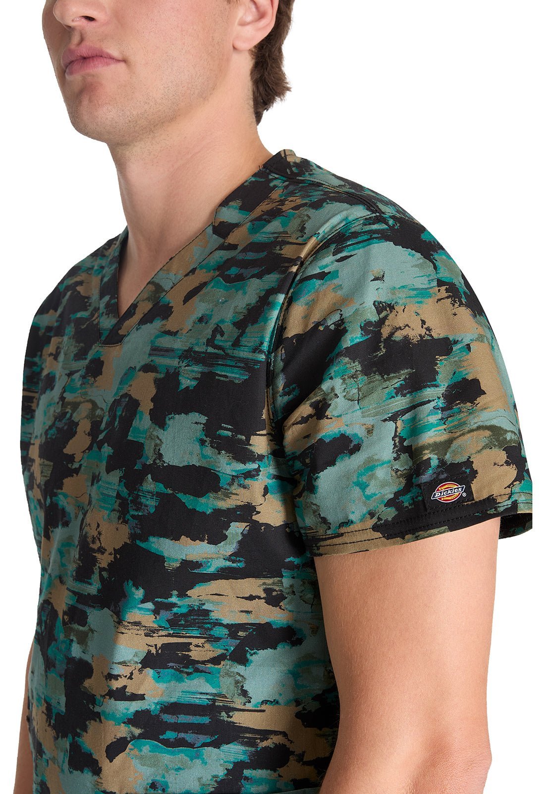 Extreme Camo Breeze Dickies Print Men's V Neck Scrub Top DK668 EXCB - Scrubs Select