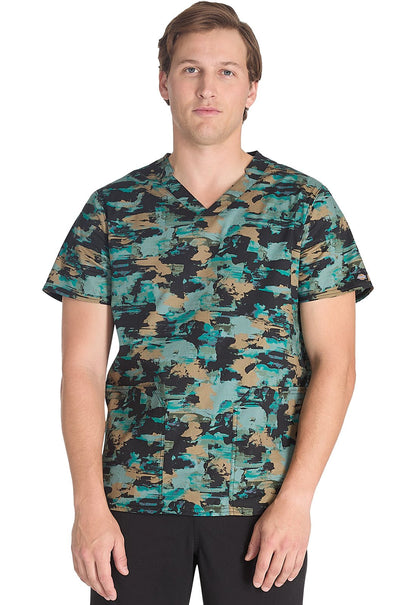 Extreme Camo Breeze Dickies Print Men's V Neck Scrub Top DK668 EXCB - Scrubs Select
