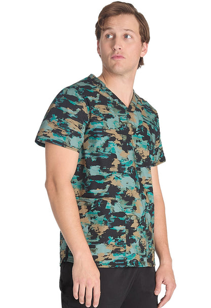Extreme Camo Breeze Dickies Print Men's V Neck Scrub Top DK668 EXCB - Scrubs Select