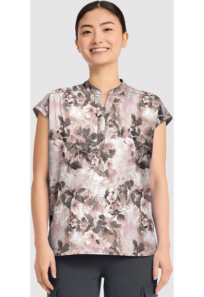 Faded Fleur Healing Hands Journey Print Scrub V Neck Top HH912 FDFE - Scrubs Select