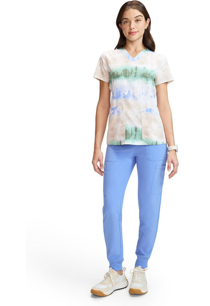 Fading Stripes Dickies Print V Neck Scrub Top DK667 FGSP - Scrubs Select