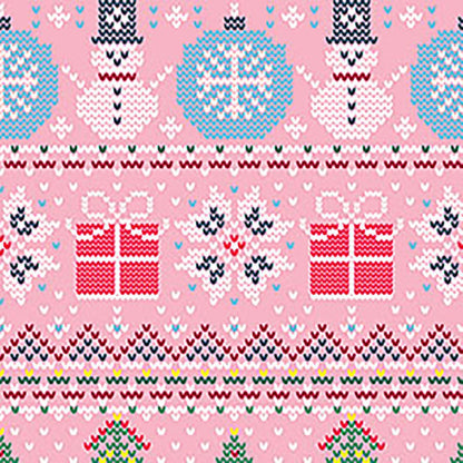 Festive Fair Isle Cherokee Christmas Print V Neck Scrub Top CK857 FSFI - Scrubs Select