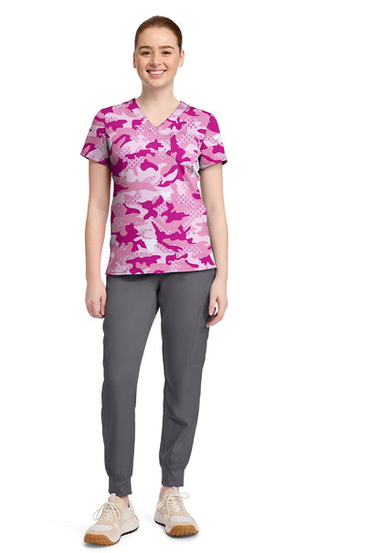 Fierce Fighter Med Couture Print V Neck Scrub Top MC632 FCFY - Scrubs Select