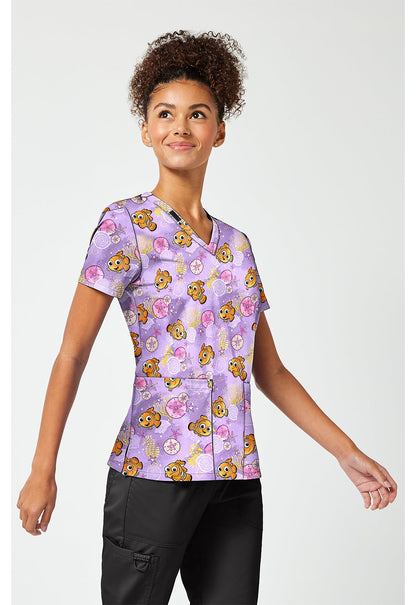 Finding Nemo Tooniforms Licensed Disney V Neck Scrub Top TF796 FNTC - Scrubs Select