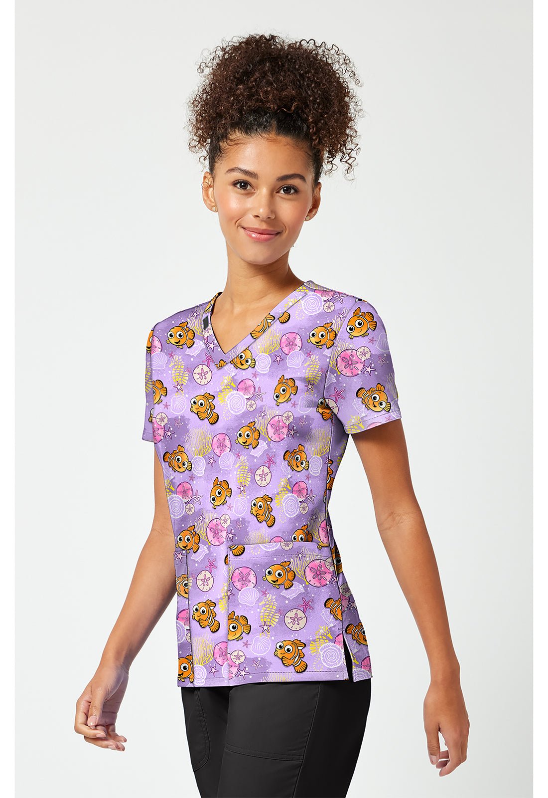 Finding Nemo Tooniforms Licensed Disney V Neck Scrub Top TF796 FNTC - Scrubs Select