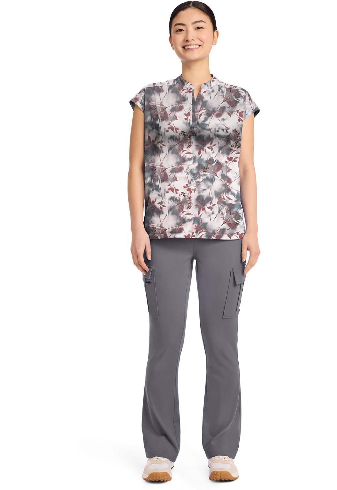 Floating Botanical Healing Hands Journey Print Scrub V Neck Top HH912 FLAB - Scrubs Select
