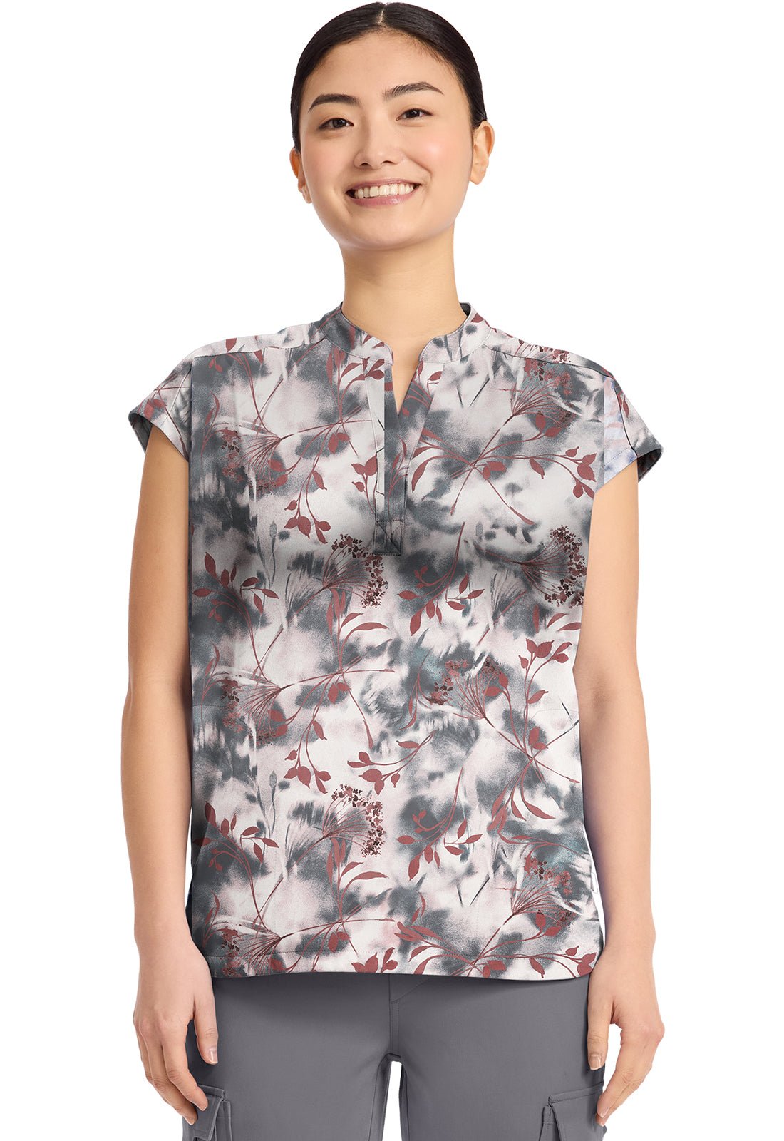 Floating Botanical Healing Hands Journey Print Scrub V Neck Top HH912 FLAB - Scrubs Select