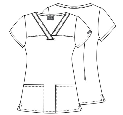 Floral Dickies Print V Neck Scrub Top DK709 BOTO - Scrubs Select