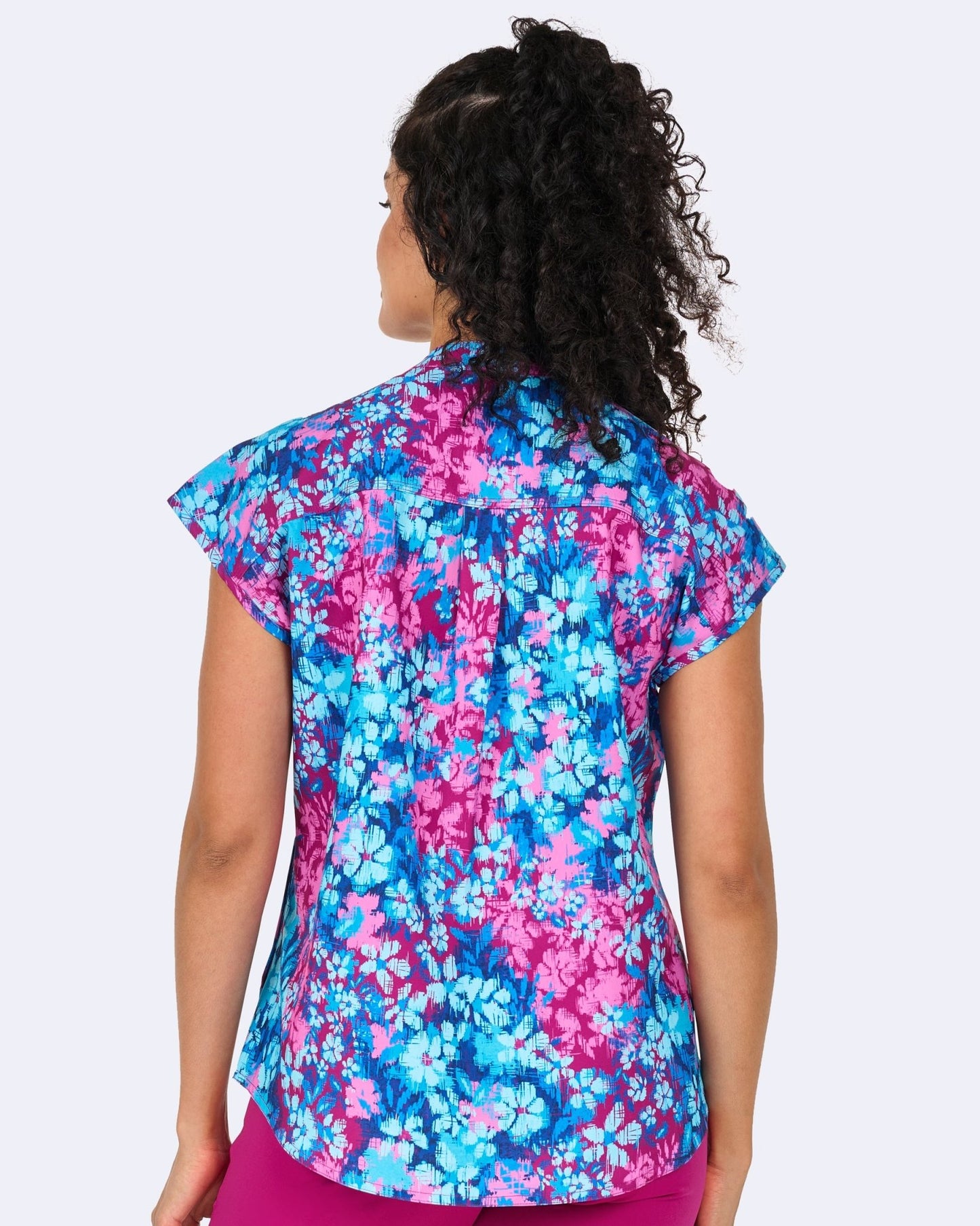Floral Fusion Zavate Diana Print Scrub Mandarin Collar Top 1172 FLFS - Scrubs Select