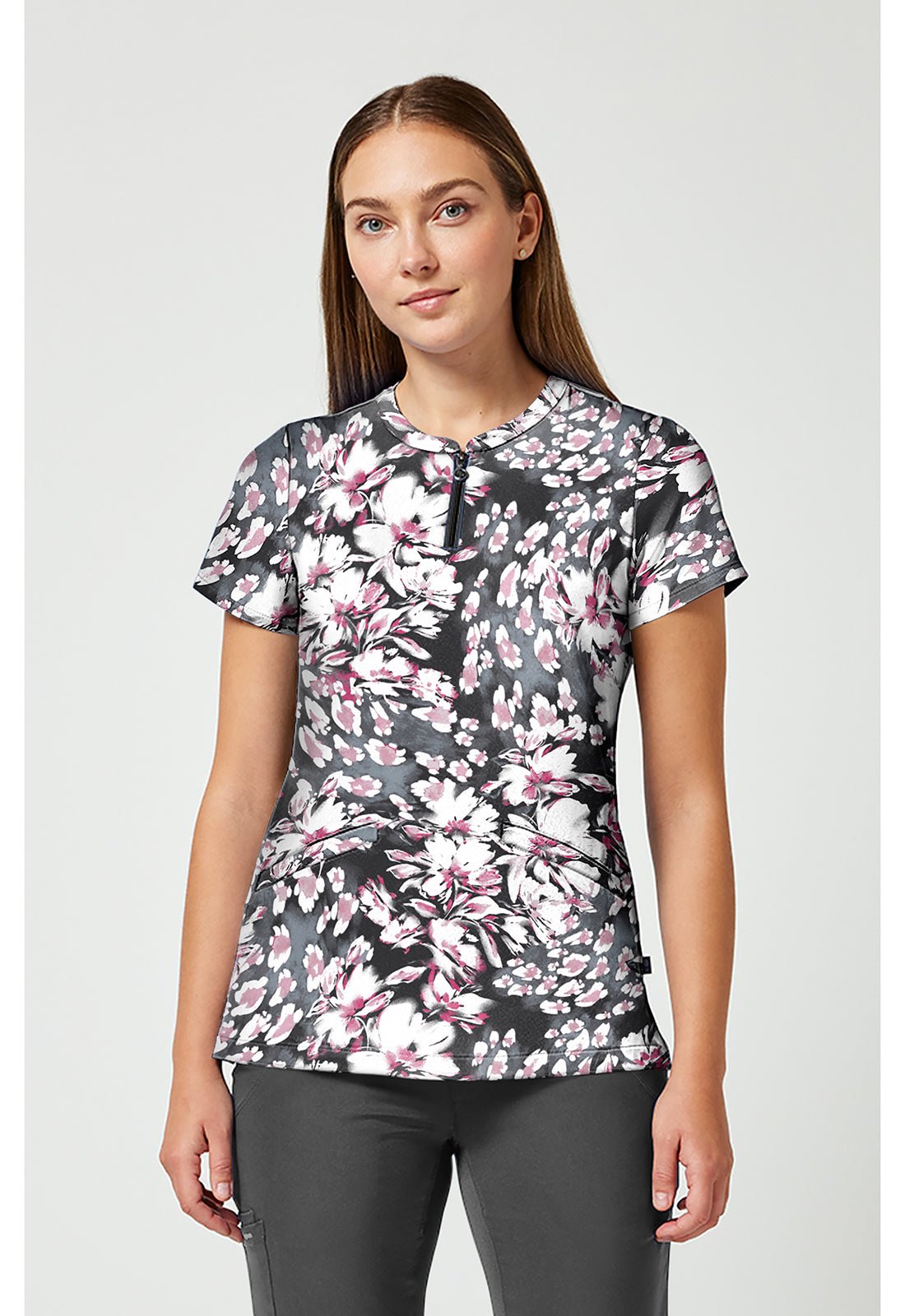Floral Whimsy Healing Hands Ivy Print Scrub V Neck Top HH911 FRWH - Scrubs Select