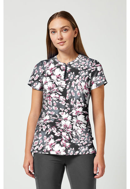 Floral Whimsy Healing Hands Ivy Print Scrub V Neck Top HH911 FRWH - Scrubs Select