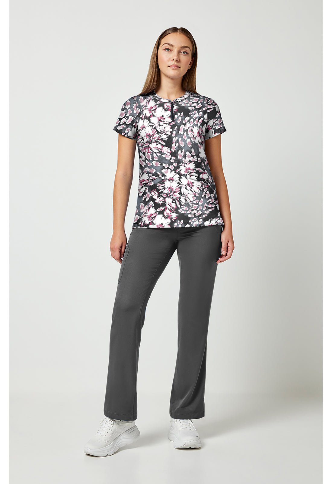 Floral Whimsy Healing Hands Ivy Print Scrub V Neck Top HH911 FRWH - Scrubs Select