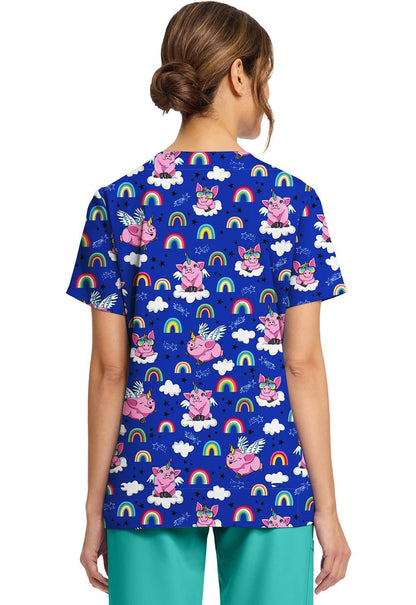 Flyin Magic Cherokee Print V Neck Scrub Top CK856 FYMG - Scrubs Select