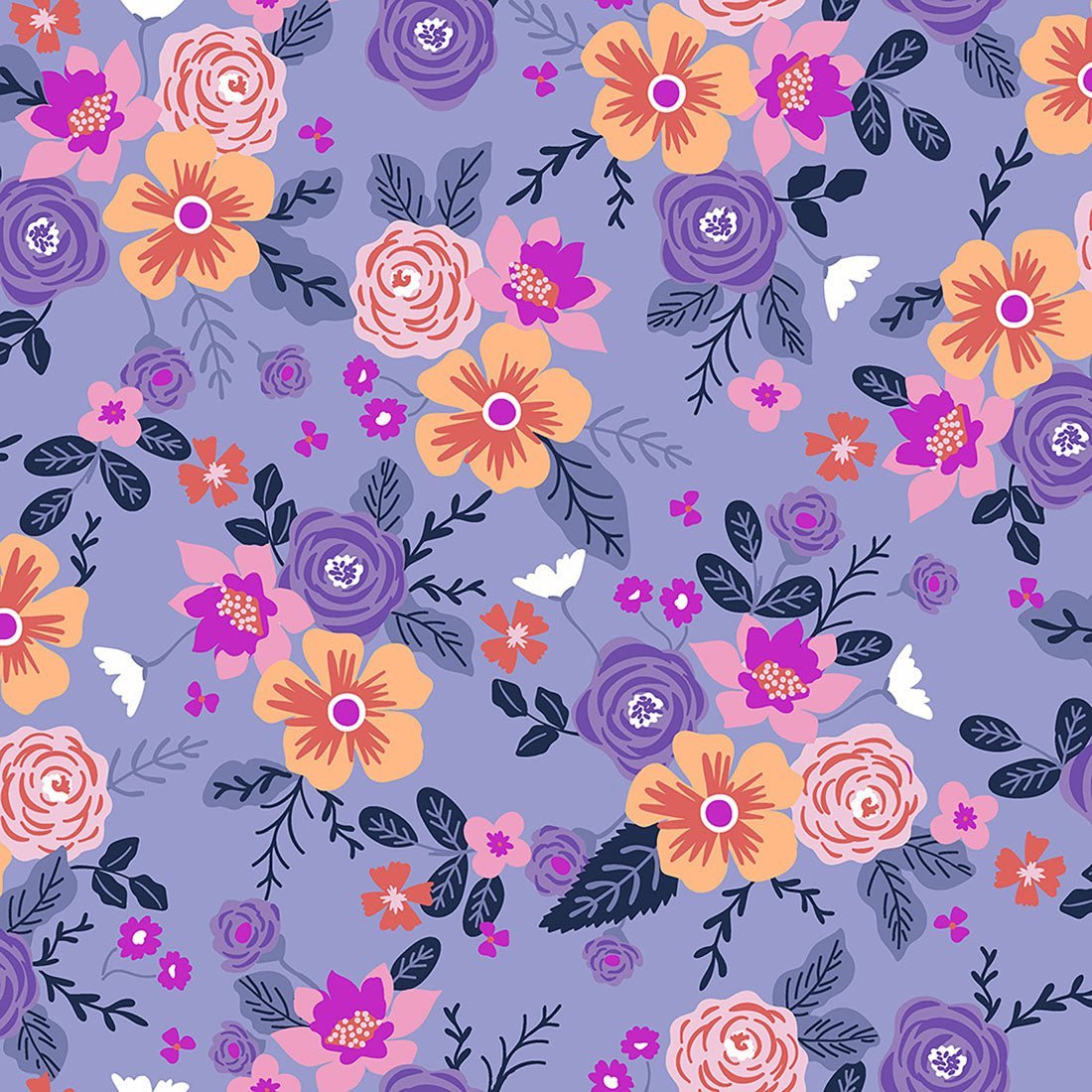 Friendly Floral Med Couture Print V Neck Scrub Top MC8564 FYFA - Scrubs Select