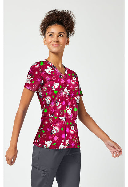 Frosty Snowman Tooniforms Licensed V Neck Scrub Top TF796 FRBM - Scrubs Select