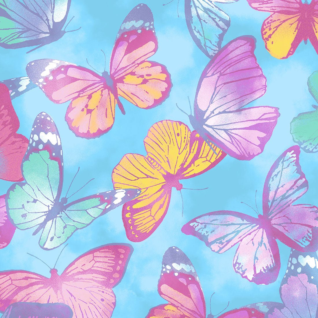 Glowing Butterflies Cherokee Print V Neck Scrub Top CK856 GWBF - Scrubs Select