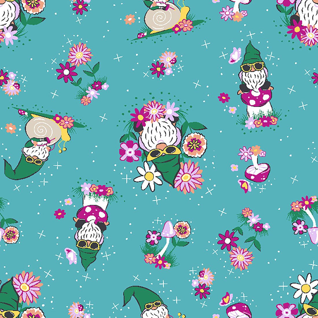 Gnomes At Home Cherokee Print V - Neck Scrub Top CK856 GNHM - Scrubs Select