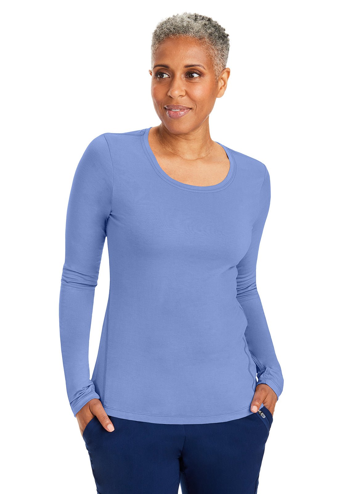 Healing Hands Knits Scrubs Mackenzie Long Sleeve Knit Tee Underscrubs 5051 - Scrubs Select