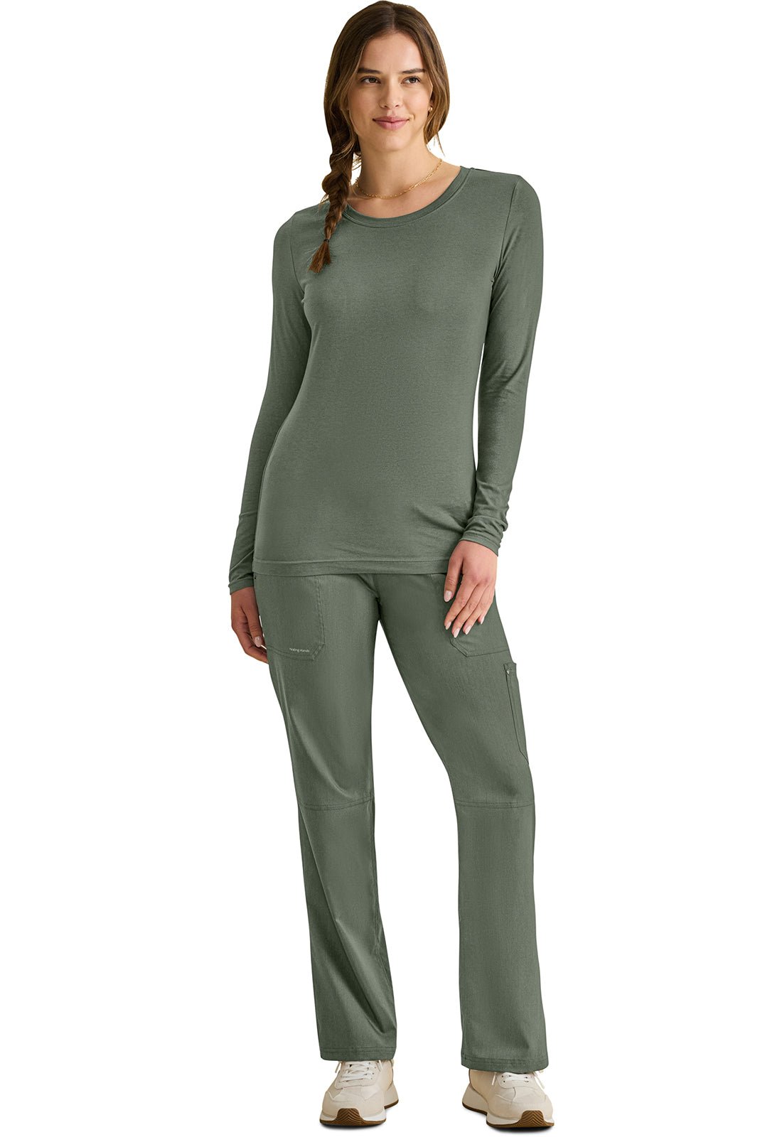 Healing Hands Knits Scrubs Melissa Long Sleeve Knit Tee Underscrubs 5047 - Scrubs Select