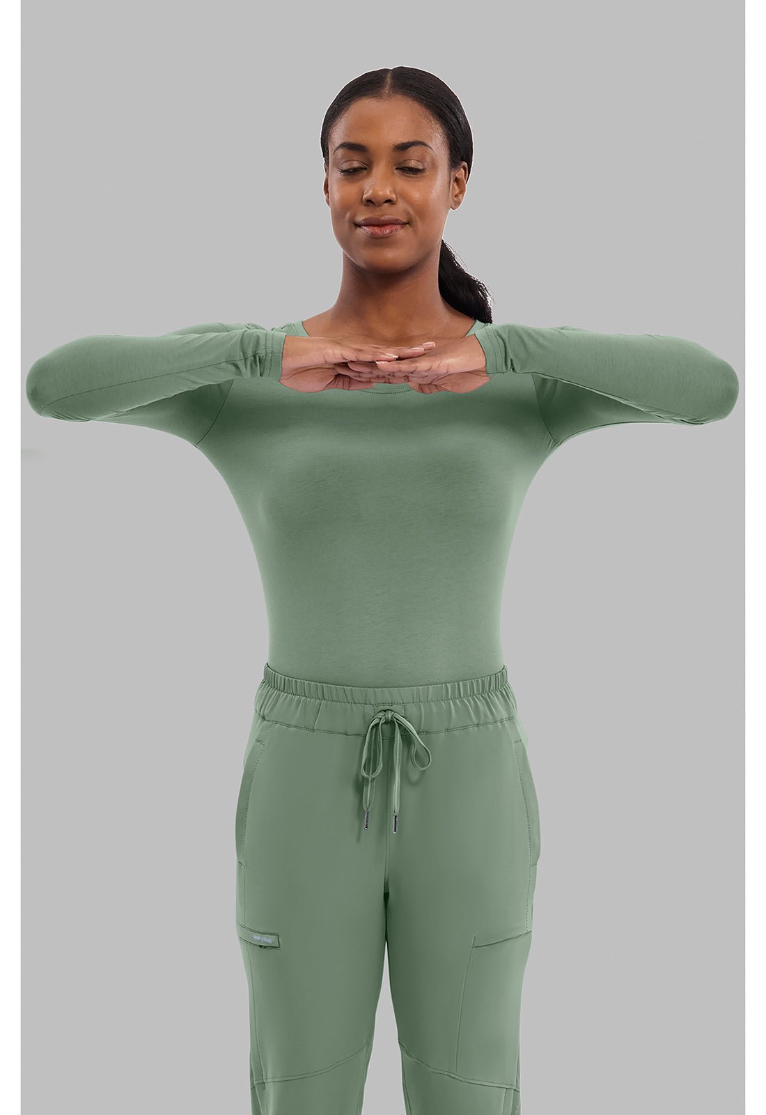 Healing Hands Knits Melissa Long Sleeve Knit Scrubs Tee - Premium