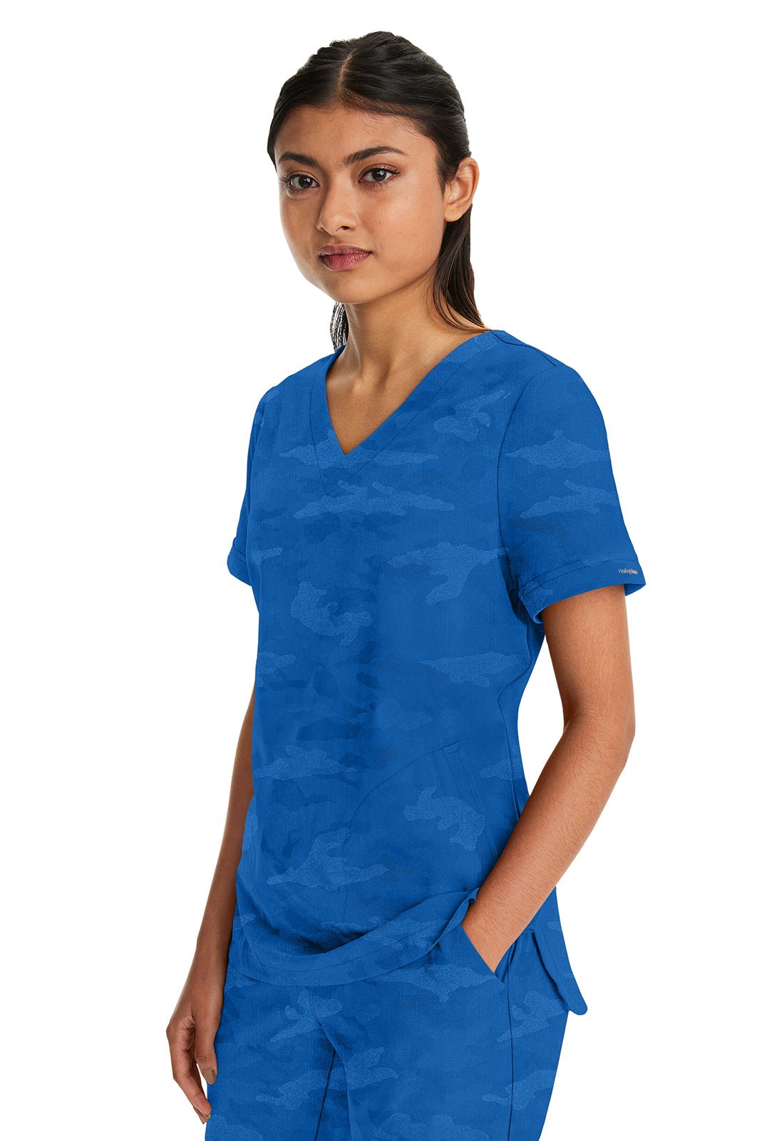 Healing Hands Purple Label Camo Scrubs Joy V Neck Top 2353 - Scrubs Select