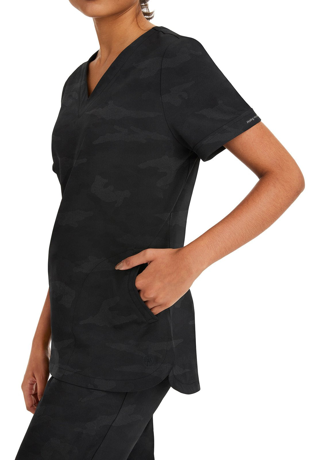 Healing Hands Purple Label Camo Scrubs Joy V Neck Top 2353 - Scrubs Select