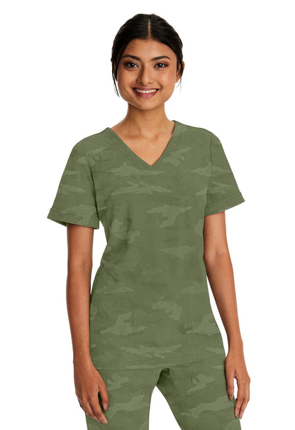 Healing Hands Purple Label Camo Scrubs Joy V Neck Top 2353 - Scrubs Select