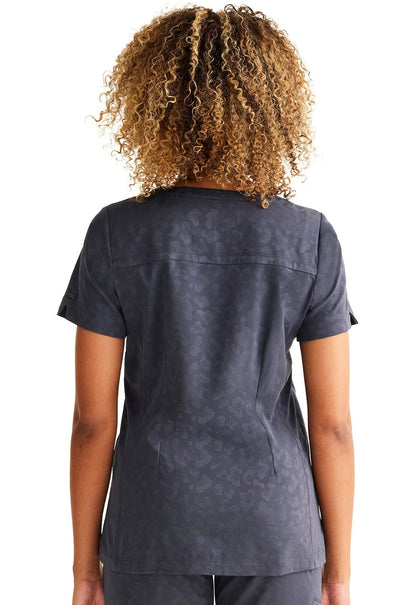 Healing Hands Purple Label Jacquard Scrubs Jolie V Neck Top HH601 - Scrubs Select