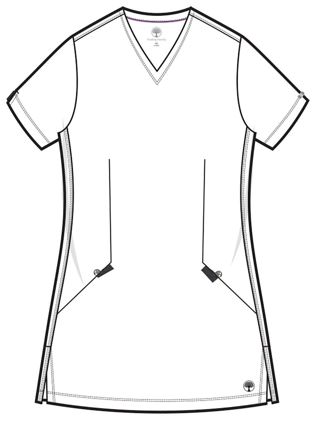 Healing Hands Purple Label Jacquard Scrubs Jolie V Neck Top HH601 - Scrubs Select